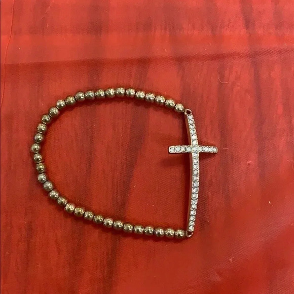 RHINESTONE Cross Beaded Bracelet - Picture 1 of 4